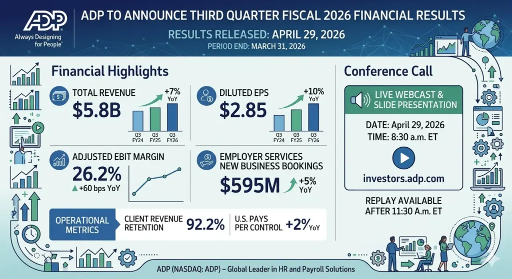 ADP to Announce Third Quarter Fiscal 2026
