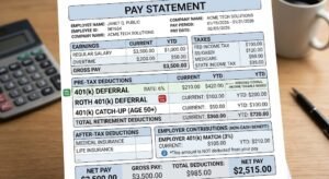 How 401(k) Contributions Appear on a Pay Stub